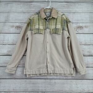 BDG Robbie Crafted Western Southwest Overshirt Men's Size S Beige/Green/Gray‎